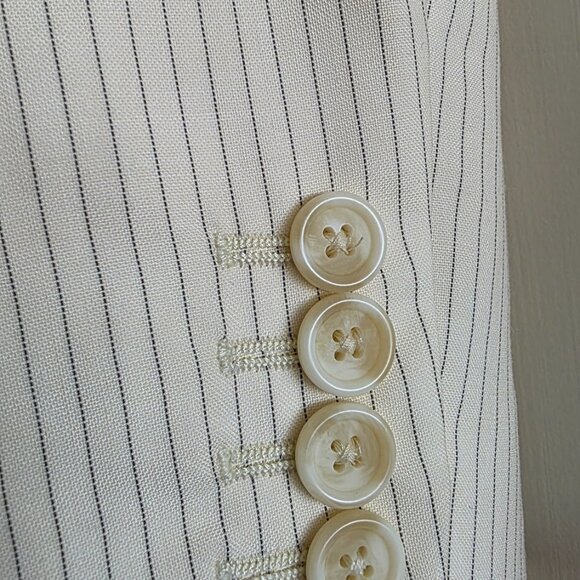 Celine Jude Blazer in Lightweight Striped Wool Ivoire/Noir Size 34 - Picture 12 of 13